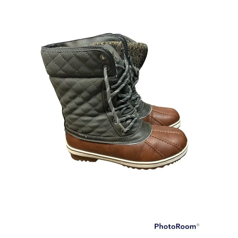 DREAM PAIRS Women's Waterproof Mid Calf Winter Warm Faux Fur Boots Size 7 (sku42